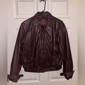 Vintage Brown/burgundy faux leather jacket